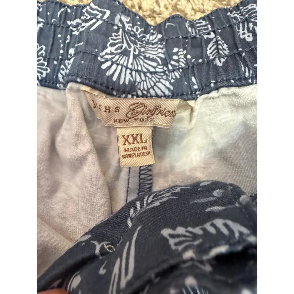 Jachs Girlfriend New York XXL Blue White Floral Chino Shorts Elastic Waist - Picture 4 of 5